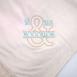 Mr. and Mrs. Personalized Oversize Sherpa Blanket