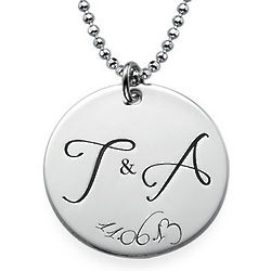 Engraved Initial Necklace with Special Date