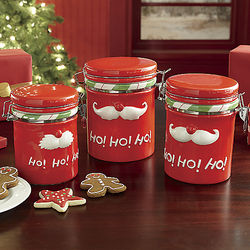 Holiday Mustache Canister Set