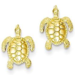 14k Gold Turtle Stud Earrings