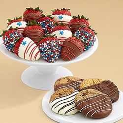 4 Dipped Cookies and Full Dozen Star Spangled Strawberries