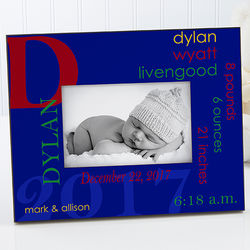 All About Baby For Him Personalized Picture Frame