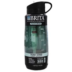 Hard-Sided Water Bottle with Filter in Black