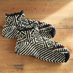 Hand-Knit Bosnian Slipper Socks