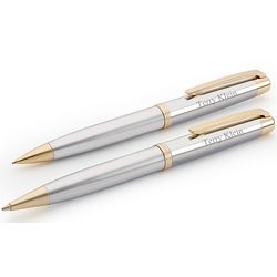 Waterford Metro Chrome Ballpoint Pen and Mechanical Pencil Set