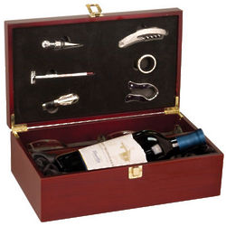 Wine Box with Wine Tools and Wine Glasses