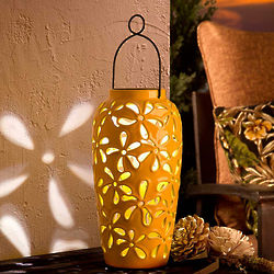 Porcelain Flower Tuscan Yellow Solar Lantern