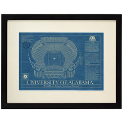 Collegiate Football Stadium Blueprint Framed Print