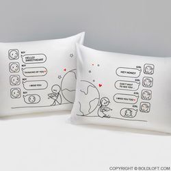 Wish You Were Here His and Hers Pillowcases
