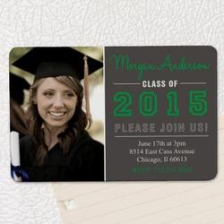 Custom Photo Graduation Invitation Magnet with Rounded Corners