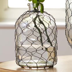 Small Chicken Wire Glass Vase