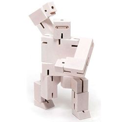 Wooden Cubebot Ninja Toy Puzzle in White
