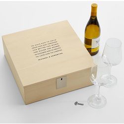 Personalized Wooden Wine Box and Wine Glasses