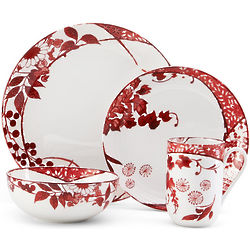 Hana Red 4-Piece Place Setting