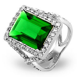 Green Emerald Cocktail Ring