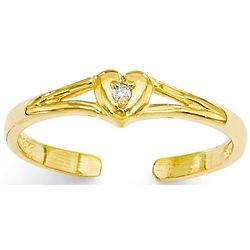 14k Gold Diamond Heart Toe Ring