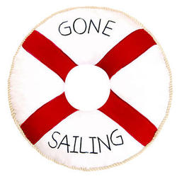 Gone Sailing Round Throw Pillow