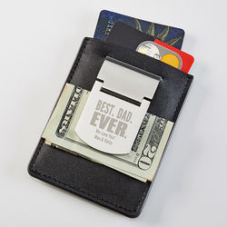 Best Dad Ever Personalized Money Clip Card Holder