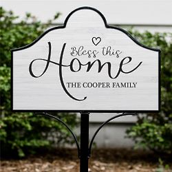 Personalized Bless This Home Magnetic Yard Sign
