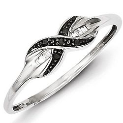 Black and White Diamond Infinity Promise Ring