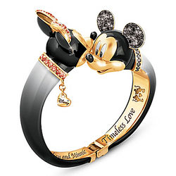 Mickey and Minnie Bangle Bracelet with Swarovski Crystals