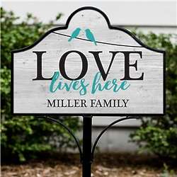 Love Lives Here Personalized Magnetic Yard Sign