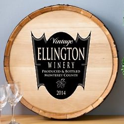 Personalized Family Crest Wine Barrel Home Decor Sign