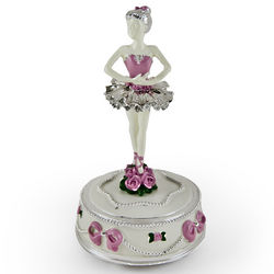 Roses and Ribbons Animated Ballerina Figurine
