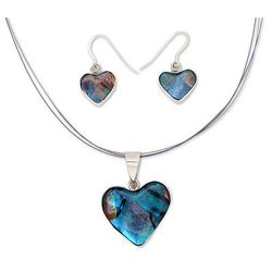 Dichroic Heart of Blue Art Glass Jewelry