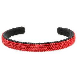 Beautiful Horizon in Scarlet Beaded Cuff Bracelet