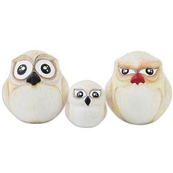 Family of Owls Ceramic Home Accent