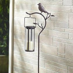 Aviary Solar LED Candle Lantern Path Light with Stake