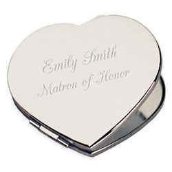 Personalized Silver Heart Compact