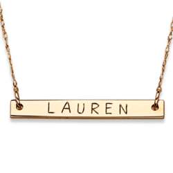 Personalized 10K Gold Mini Bar Name Necklace