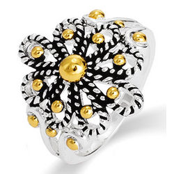 Designer Inspired Cabled Filigree Flower Ring