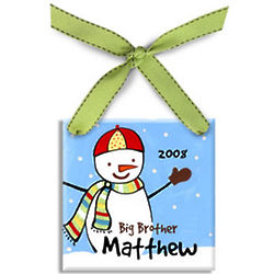 Big Brother Personalized Snowman Ornament