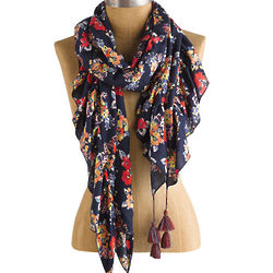 Bed of Roses Scarf with Tassels