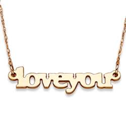 Handcrafted 10K Gold Love You Necklace