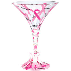 Pink Ribbon Martini Glass