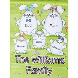 Personalized Bunny Family Garden Flag