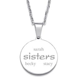 Stainless Steel Sisters with Names Necklace