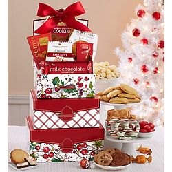 Berries and Holly Gourmet Sweets Trunk Tower