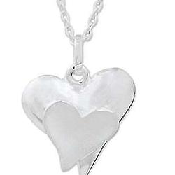 Dazzling Hearts Sterling Silver Pendant Necklace