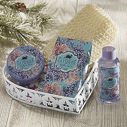 Lavender Heart Bath Gift Basket