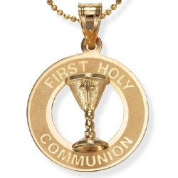 First Communion Pendant in 14k Gold