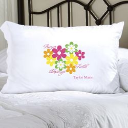 Personalized Flowers and Faith Pillow Case