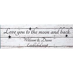 Personalized Love You to the Moon and Back Canvas Wall Art