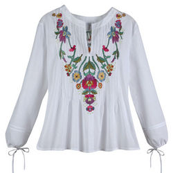 Embroidered Flowerfall Blouse