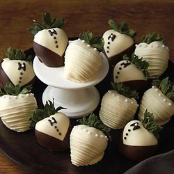 Bride and Groom Hand Dipped Chocolate Covered Strawberries