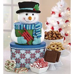 Snowman Sweets Gift Tower